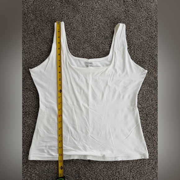Pumiey White Square Neck Double Lined Tank Top - Picture 4 of 5